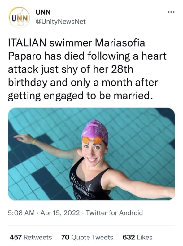 DollarVigilante's tweet photo. Perfectly healthy people are getting heart attacks pretty often it seems. https://t.co/QhP50P00A6