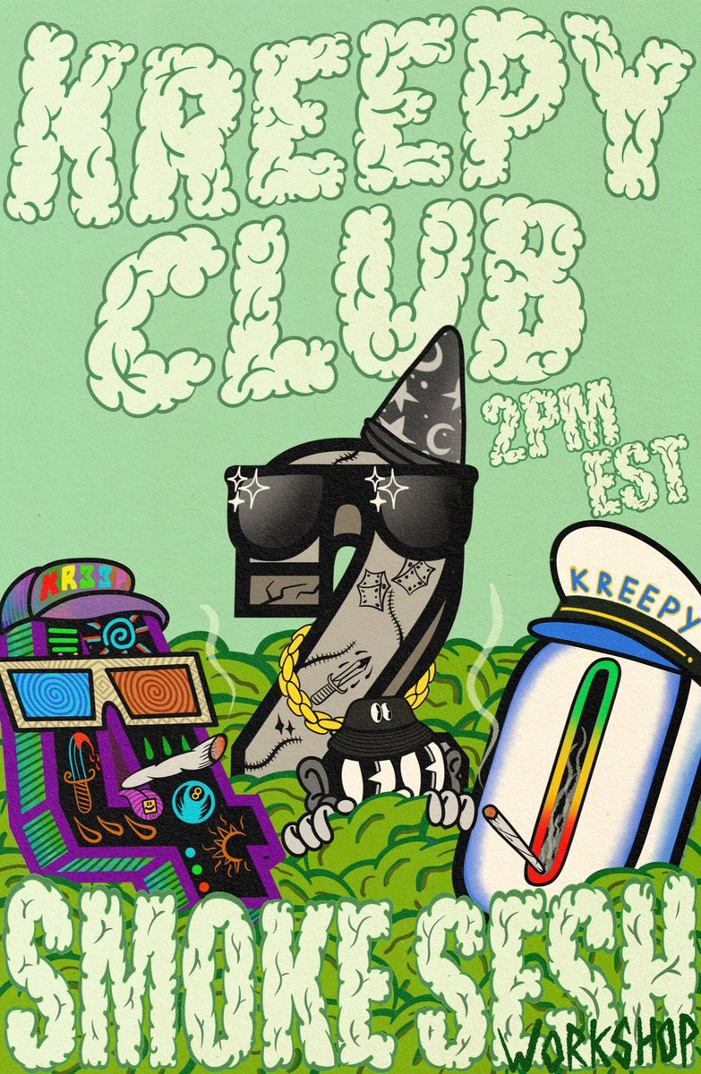 kreepyclub's tweet photo. JOIN US! WED 4/20 FOR THE KREEPLY CLUB SMOKE SESH! 2PM EST!

COMMUNITY DJ'S
GAMES
STONER CINEMA
PRIZES
VIBES

😶‍🌫️😶‍🌫️😶‍🌫️
#KREEPYCLUBFOREVER https://t.co/N5uGq12UP8
