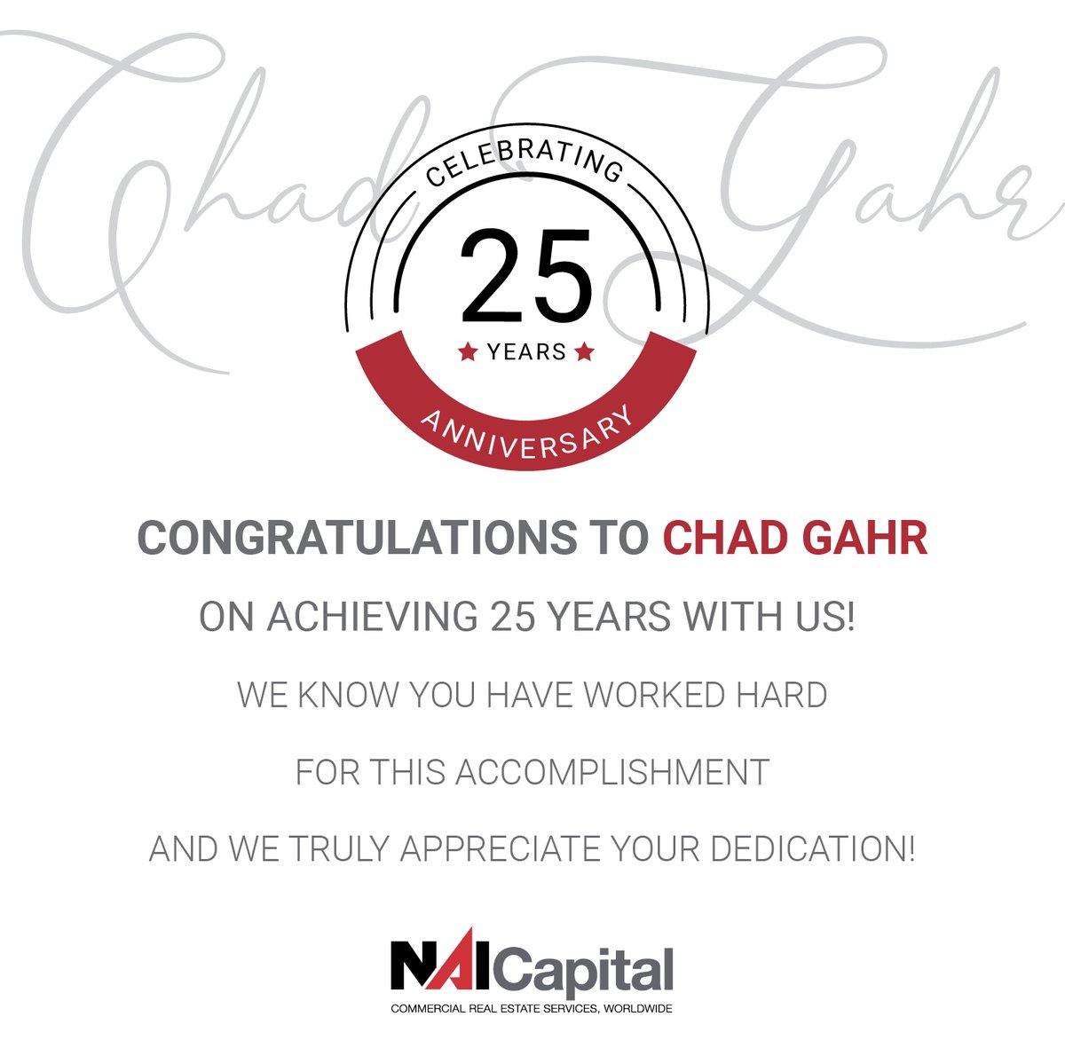 Congratulations to Chad Gahr on celebrating 25 Years with NAI! 🏆 
.
.
.
#april #nai #spring #commercialrealestate #californialistings #losangeleslistings #losangelesbrokers #officeleasing #creativeoffice #anniversary