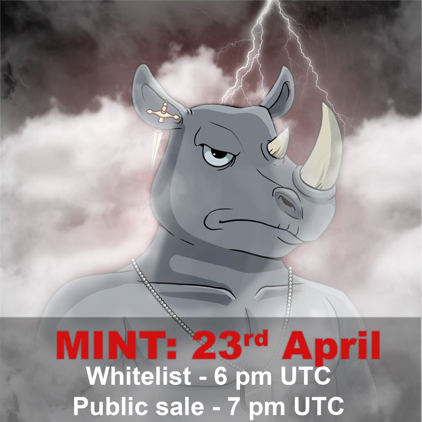 elrondmajesty's tweet photo. 🎁 #Giveaway to celebrate our MINT DATE !🎁

📅Mint: 23rd April
⚡️Supply: 1500
💰Price: 0,30 Egld (WL) 0,35 Egld (Public)

1️⃣Follow @elrondmajesty 
2️⃣RT +❤️ this
3️⃣Tag 3 Friends

Prize
1️⃣Rhino NFT + WL + 30000 LKMex
2️⃣-3️⃣Rhino NFT + WL

24H
Discord: https://t.co/eYTwOL9TRc

#NFT https://t.co/q3IpGEvcrx