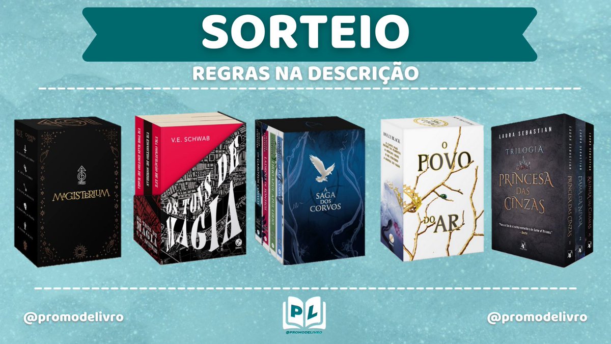 promodelivro's tweet photo. ✨ SORTEIO RELÂMPAGO ✨

📚Prêmio: Um Box de Livros (dentre os que estão na imagem) 

➡️ Regras:
- Seguir @promodelivro 
- Dar rt nesse tweet
- Dar rt no tweet fixado 

➡️ Resultado: Amanhã (19/04) às 17h

Boa sorte 💖 https://t.co/cs9XOdDJS6