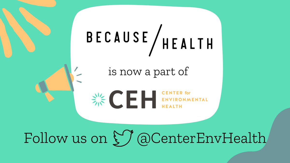 We are now a part of the #nonprofit <a href="/CenterEnvHealth/">Center for Environmental Health</a>. To follow our work and learn more about the awesome #environmentalhealth work going on at CEH, please give us a follow there.