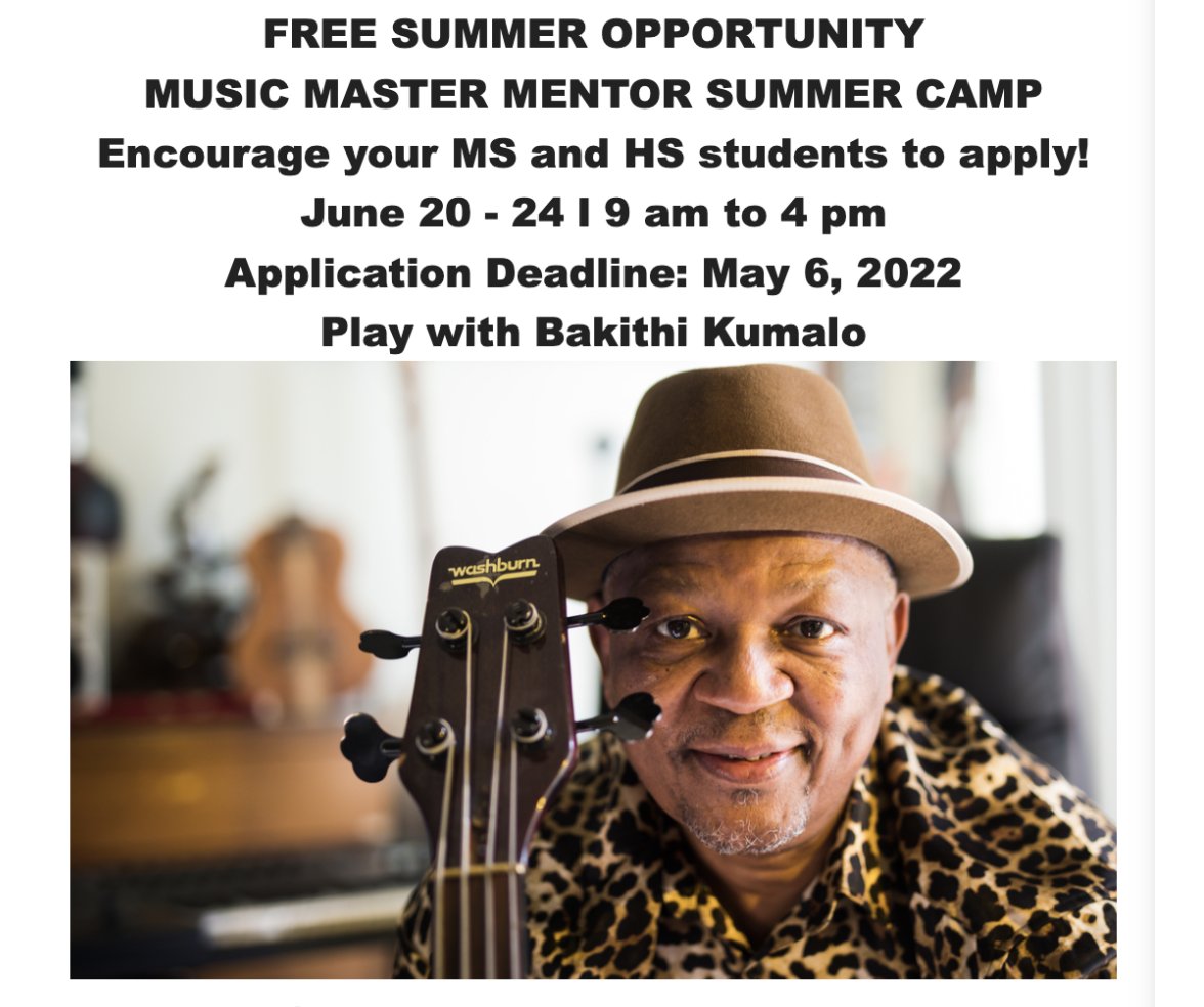 basdjacksilva's tweet image. Attention all @BethlehemAreaSD middle school and high school music students--check out the free Music Master Mentor Summer Camp from June 20-24 at @ZoellnerArts. Contact lps319@lehigh.edu for more information. #AnyGivenChildBethlehem #BASADarts @LehighU