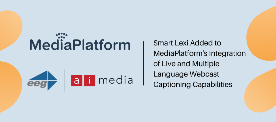 EEGCaptioning's tweet photo. Smart Lexi has been made available to users of 
@MediaPlatform Broadcast Services. The live webcasting platform has partnered with EEG and Ai-Media to provide multi-language captioning with accuracy, automation, and affordability.  

Learn more here: https://t.co/mODP39WcD2 https://t.co/uo7WCnO55K