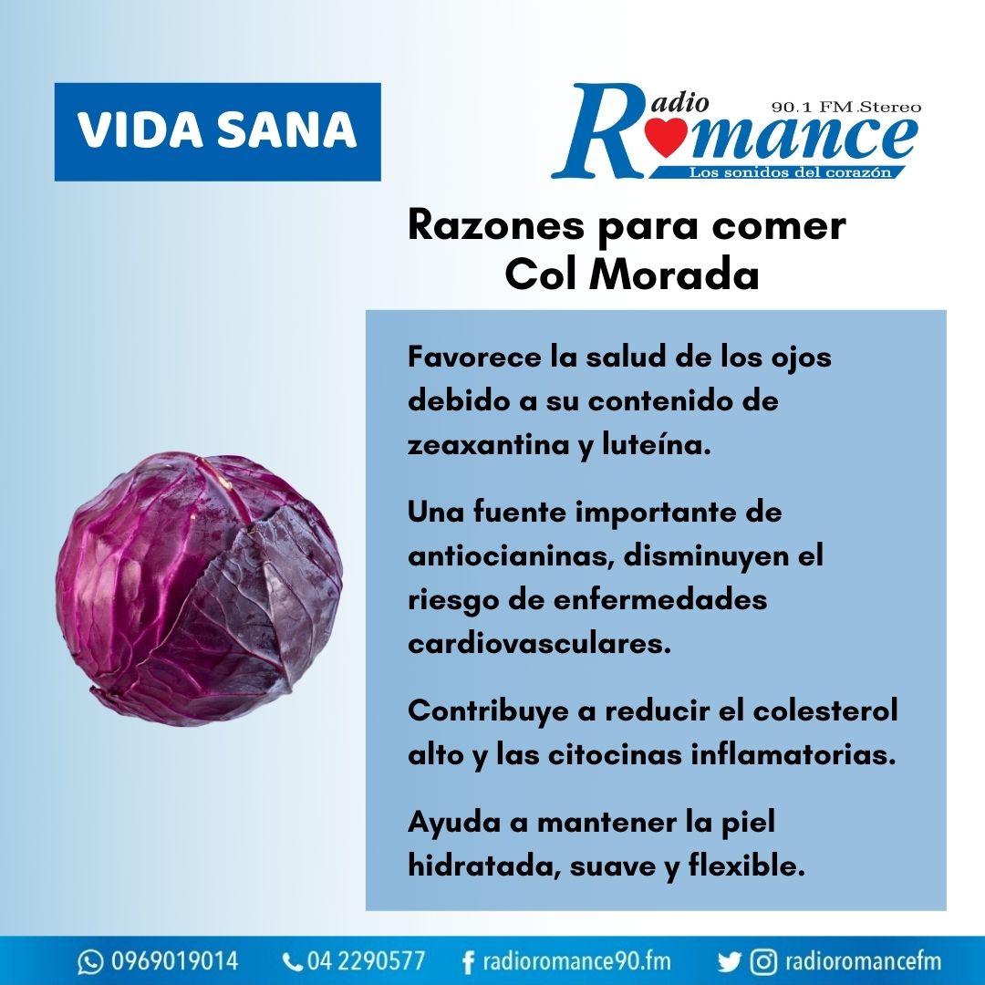RadioRomanceFM's tweet photo. 🟣 La #ColMorada es un alimento muy apreciado en la cocina, no solo por su #color distintivo, también por la cantidad de beneficios que favorecen a la #salud 👇. https://t.co/zo0QqobDL4