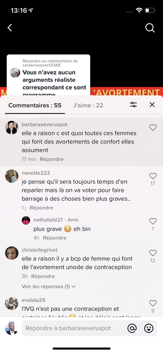 arnaud_gallais's tweet photo. On est pas bien là ⁉️
Sur @tiktok_France c’est le déferlement de soutien à #LePen notamment anti #IVG. Ils s’excitent sur mon compte❗️
Ne lâchons rien, ils avancent à visages découverts avec des pseudos quand même… Affligeant.
#SimoneForEver ✊✊🏼✊🏾 https://t.co/tGxNU3iEA4