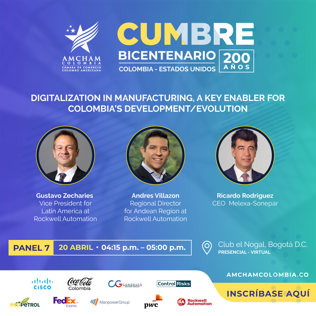 Cámara Colombo Americana - AmCham Colombia (@amchamcol) on Twitter photo Los procesos de fabricación están en constante evolución, por eso, su flexibilidad y adaptabilidad cobran cada vez más relevancia. Este será uno de los temas que trataremos con expertos de <a href="/ROKAutomationES/">Rockwell Automation</a> en nuestra #CumbreBicentenario🇨🇴🇺🇸. ¡Inscríbase! ➡️bit.ly/3M4yjBE Los procesos de fabricación están en constante evolución, por eso, su flexibilidad y adaptabilidad cobran cada vez más relevancia. Este será uno de los temas que trataremos con expertos de <a href="/ROKAutomationES/">Rockwell Automation</a> en nuestra #CumbreBicentenario🇨🇴🇺🇸. ¡Inscríbase! ➡️bit.ly/3M4yjBE
