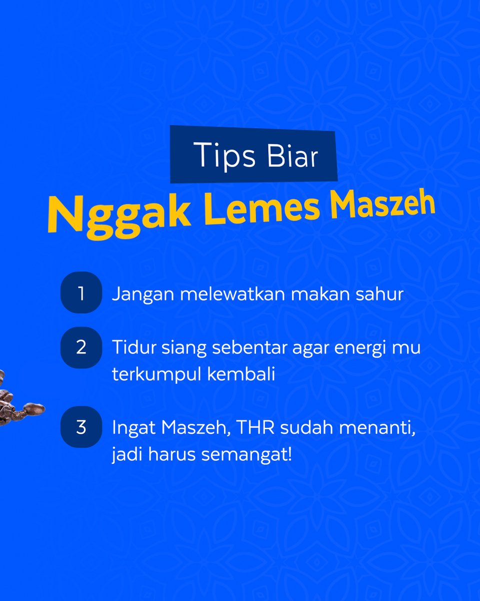 idwebhost's tweet image. Hari ke sekian puasa, gimana nih? Masih semangat kan? 
Kalau udah mulai lemes Maszeh, coba deh ikuti tips dari Mimin biar nggak lemes. 

siap-siap dapat THR dari IDwebhost, cek di sini 
idwebhost.com/promo 🤩

#IDwebhost #WebHostingYaIDwebhost #Lemes #Maszeh #Produktif