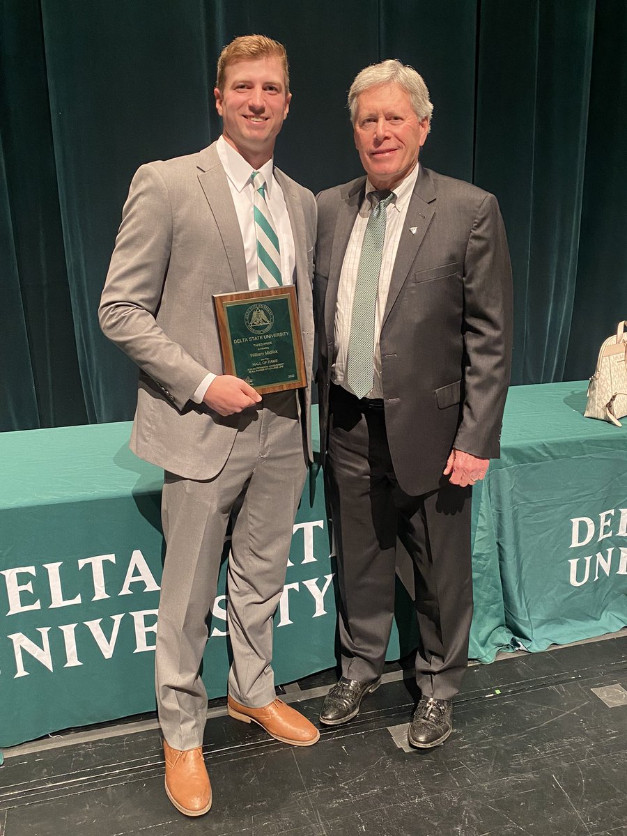 DavidMidlick1's tweet photo. Will was inducted into the Delta State Student Hall of Fame tonight. What an incredible honor. Mom and I are very proud of you! https://t.co/DJ8S9KhhrD