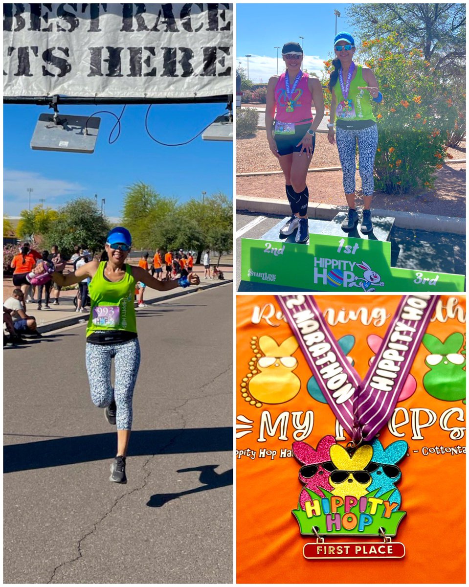 Marce_AZ's tweet photo. It’s Medal Monday! (Is it too late for Medal Monday? 🤔😅) This was my 90th #halfmarathon —how time flies! Nice surprise finishing in first place in my AG (👵🏼😅🙌🏼). I hope everyone has a great week! ☺️
#RunHappy #Arizona #MedalMonday #MondayMotivation #LifeInAZ https://t.co/xjJlgTrcSD