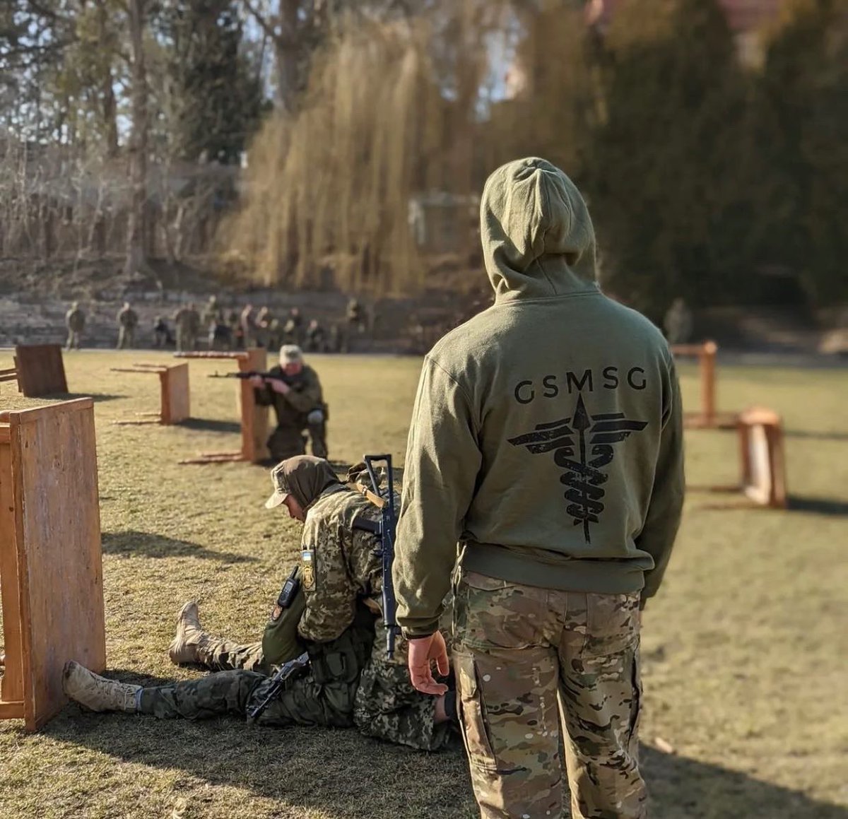 GSMSGofficial's tweet photo. GSMSG Ukraine Team 🇺🇦 - Teaching Combat Casualty Care to literally thousands of Ukrainian civilians and soldiers since the beginning of the war.
.

#Gsmsg #veteran #veterans #humanitarian #humanity #sof #DOL #sofmed #nurse #doc #TCCC #donate #dogood #Ukraine #sunflowers https://t.co/t29FN3wewA