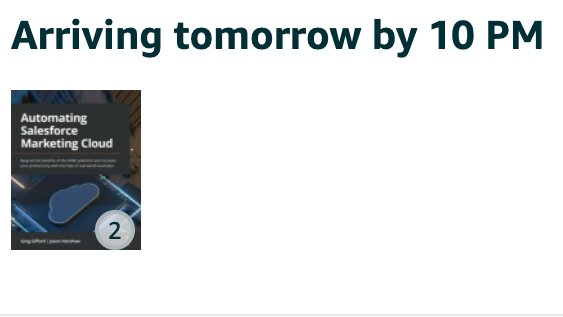 gemliza's tweet image. My hard copy of Automating Salesforce Marketing Cloud arrives tomorrow!!
@marketingcloud and @howtosfmc #trailblazers & #emailgeeks if you also think there is a "most wonderful activity named Script activity" then this is the book for you!!
amazon.com/Automating-Sal…