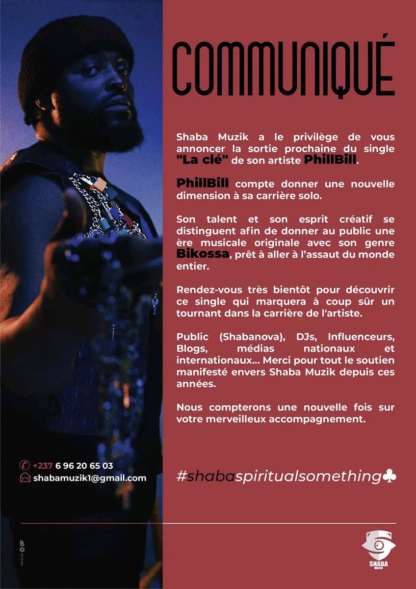 Reporter4Music's tweet photo. En attendant, @itzphillbill reprend du service bientôt avec un nouveau single nommé "La Clé" sous #ShabaMusik bien évidemment 🇨🇲🌍🎧
#Bikossa
#Shabasiko
@RidimzOfficial https://t.co/yszwsH00wN