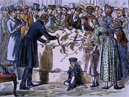qsosdelmercader's tweet photo. Sabias que en 1836 al presidente de los EEUU  Andrew Jackson, le regalaron un queso de 635 kg y algo mas 3 metros de diámetro y estuvo madurando  varios meses en la Casa Blanca? luego se invito a toda persona que quisiera a ir a buscar un poco del exquisito queso. https://t.co/qXHAiLcMYl