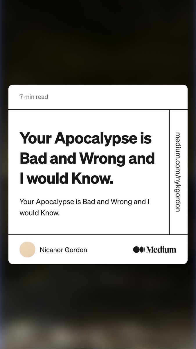 “none of these Western apocalypses seem to understand […] Cruelty does not manifest in the absence of Western institutions, but often because of them. And in the face of great suffering, people often band together” 
Such a provoking, brilliant piece ✨
link.medium.com/5E4hQWEXkpb