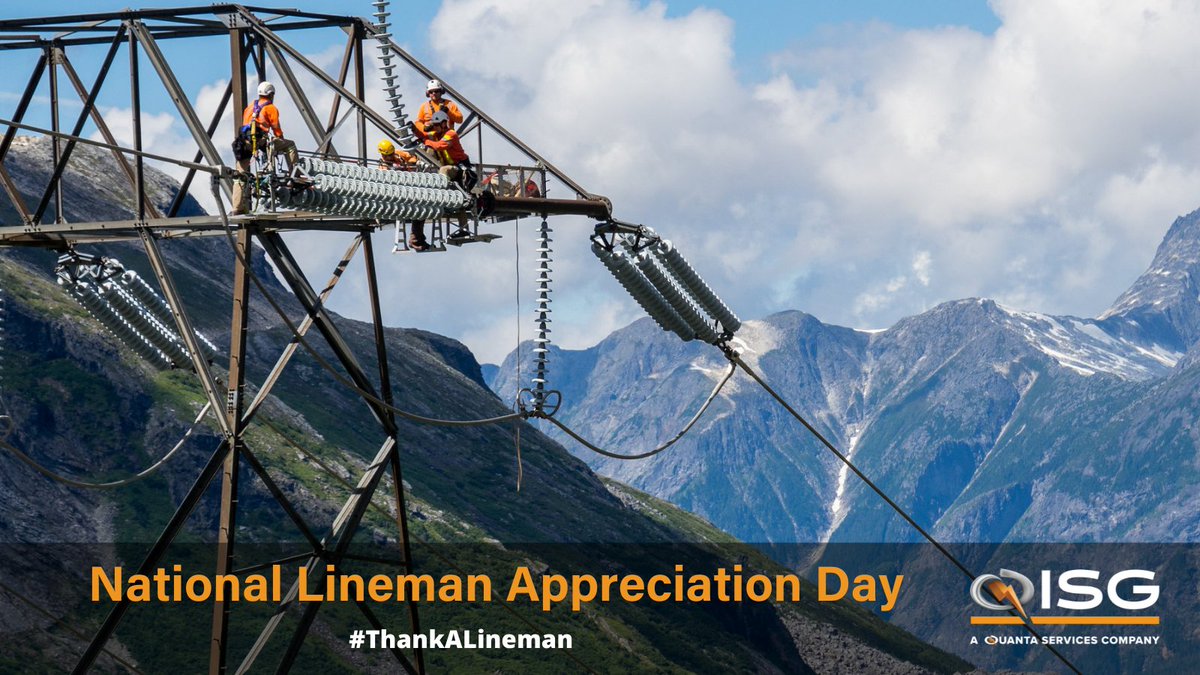 Today is National Lineman Appreciation Day. We are grateful for #linemen who put their lives on the line every day to keep our communities empowered. Their bravery, sacrifice and long work hours make our modern world possible. Join us and #thankalineman 
#power #electricity