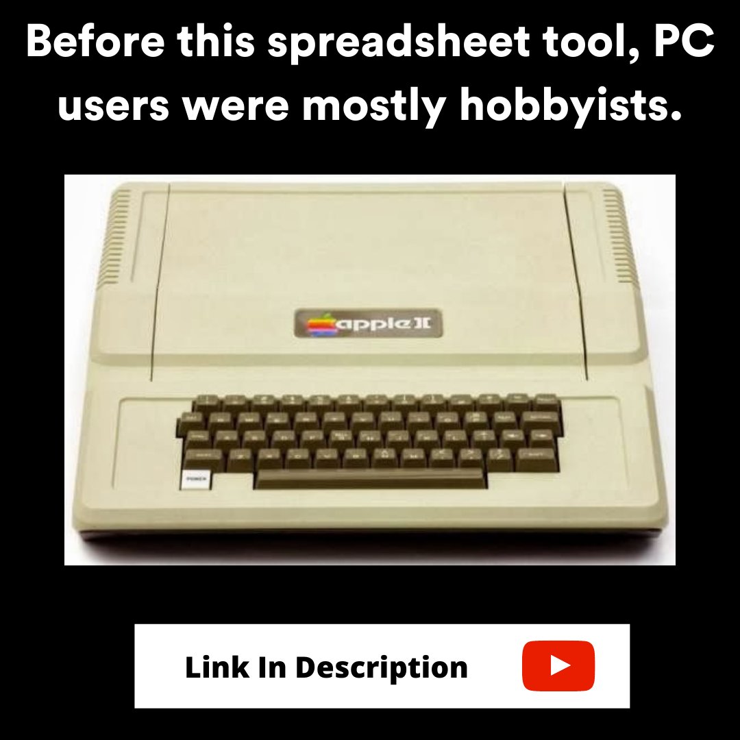 HeyArrow_'s tweet photo. "There have been 2 real explosions that have propelled the industry forward... the first one was the spreadsheet." - Steve Jobs in 1996

What VisiCalc did was drive demand via business users.

https://t.co/BgL4DO7jJV https://t.co/AIJ2mFgumj