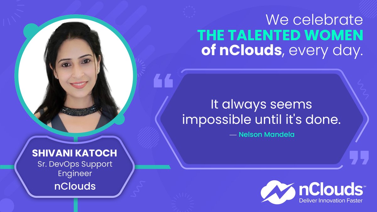 n_Clouds's tweet image. Celebrating our Sr. #DevOps #SupportEngineer Shivani Katoch, who loves keeping our clients' #AWSinfrastructure stable & websites available 24/7. hubs.la/Q017VPfm0
@AWS_Partners