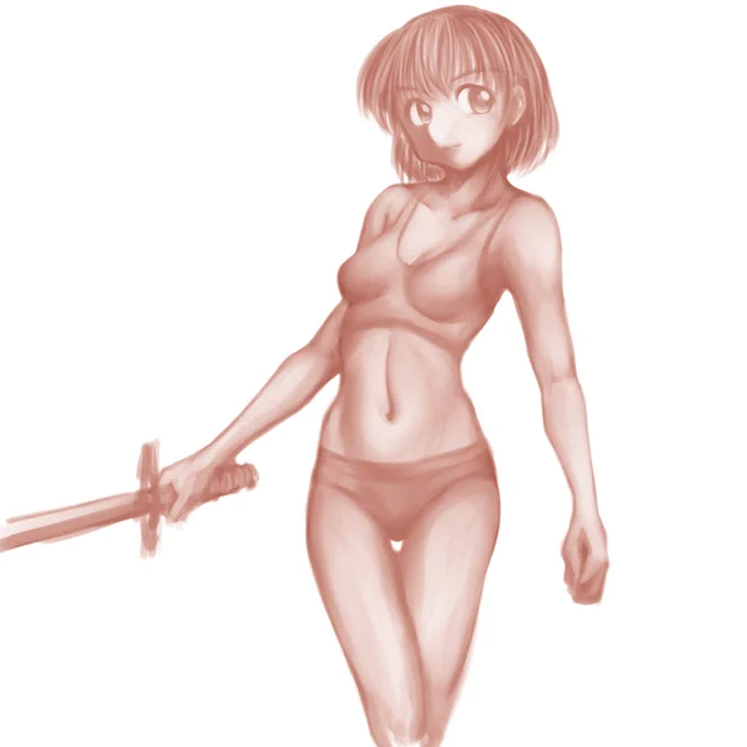 りはびりお絵かき、手癖で適当に描いてみましたいつも色乗せはオーバーレイなんですが、ソフトライトで。こちらの方が落ち着いた色合いになって好きなんですけれど…コントラストが弱く、濃い(暗い)色が出ないのが難点でしょうか 