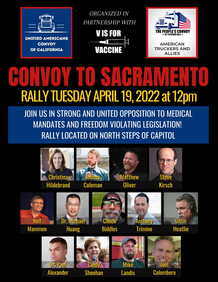 UnityProjectUSA's tweet photo. Dr. Paul Alexander, Chief Scientific Officer of The Unity Project will be joining @peoplesconvoyus for a rally at the CA Capitol tomorrow! #MedicalFreedom #DrPaulAlexander #TheUnityProject #ThePeoplesConvoy https://t.co/nukPHmpVP7