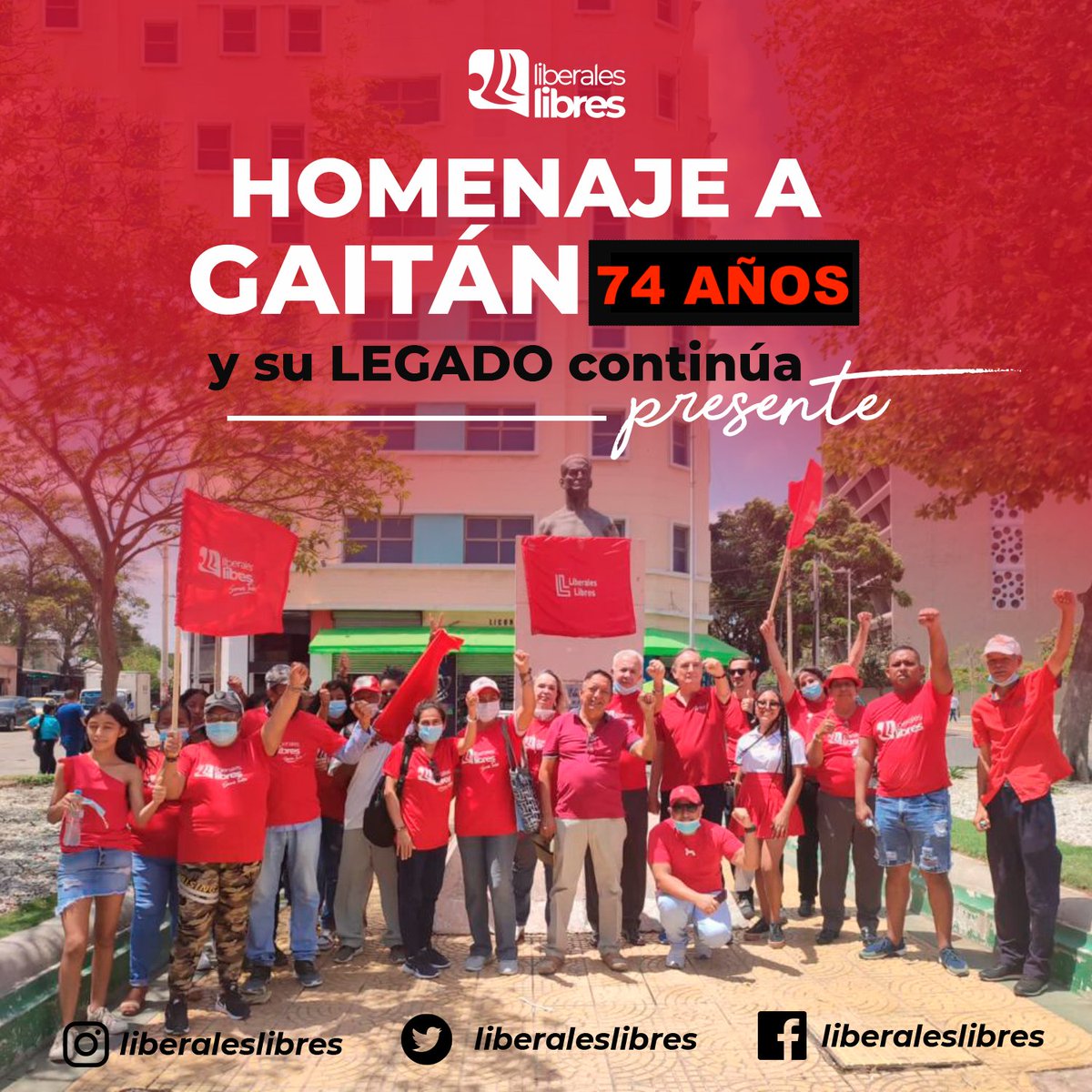 LiberalesLibres's tweet photo. 74 Años y su legado continúa

En Liberales Libres homenajeamos a Jorge Eliécer Gaitán por su legado y trayectoria que nos inspira a seguir siempre hacia delante a favor del cambio y la libertad 🇨🇴

#liberaleslibres #gaitan #libertad #homenaje #legado #continua https://t.co/rvQtKbHgcq
