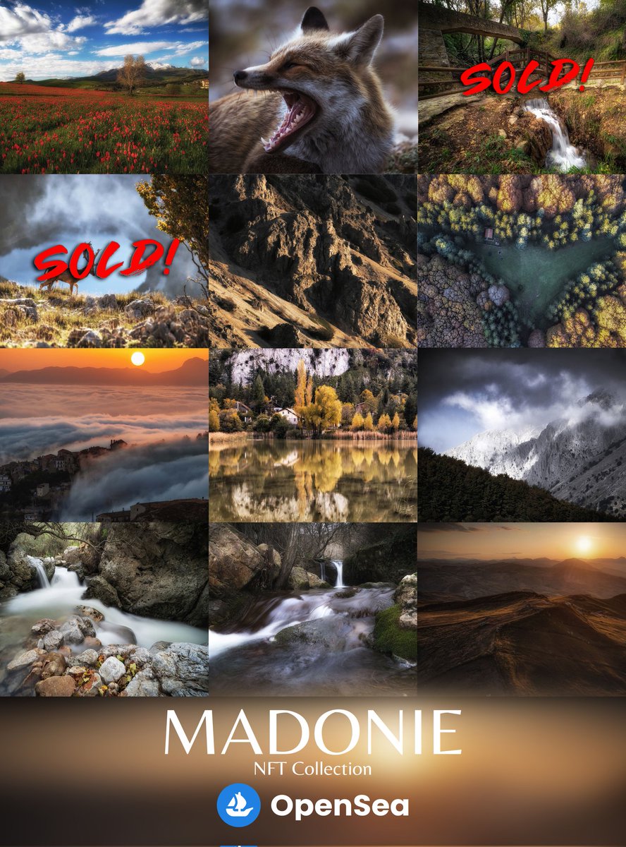 Good night my friends!

I show you my Madonie NFT Collection banner 💪

1/1 Editions
0.04 ETH
10/12 left

Opensea.io/collection/mad…

I will appreciate if you RT/QT 🙏🙏