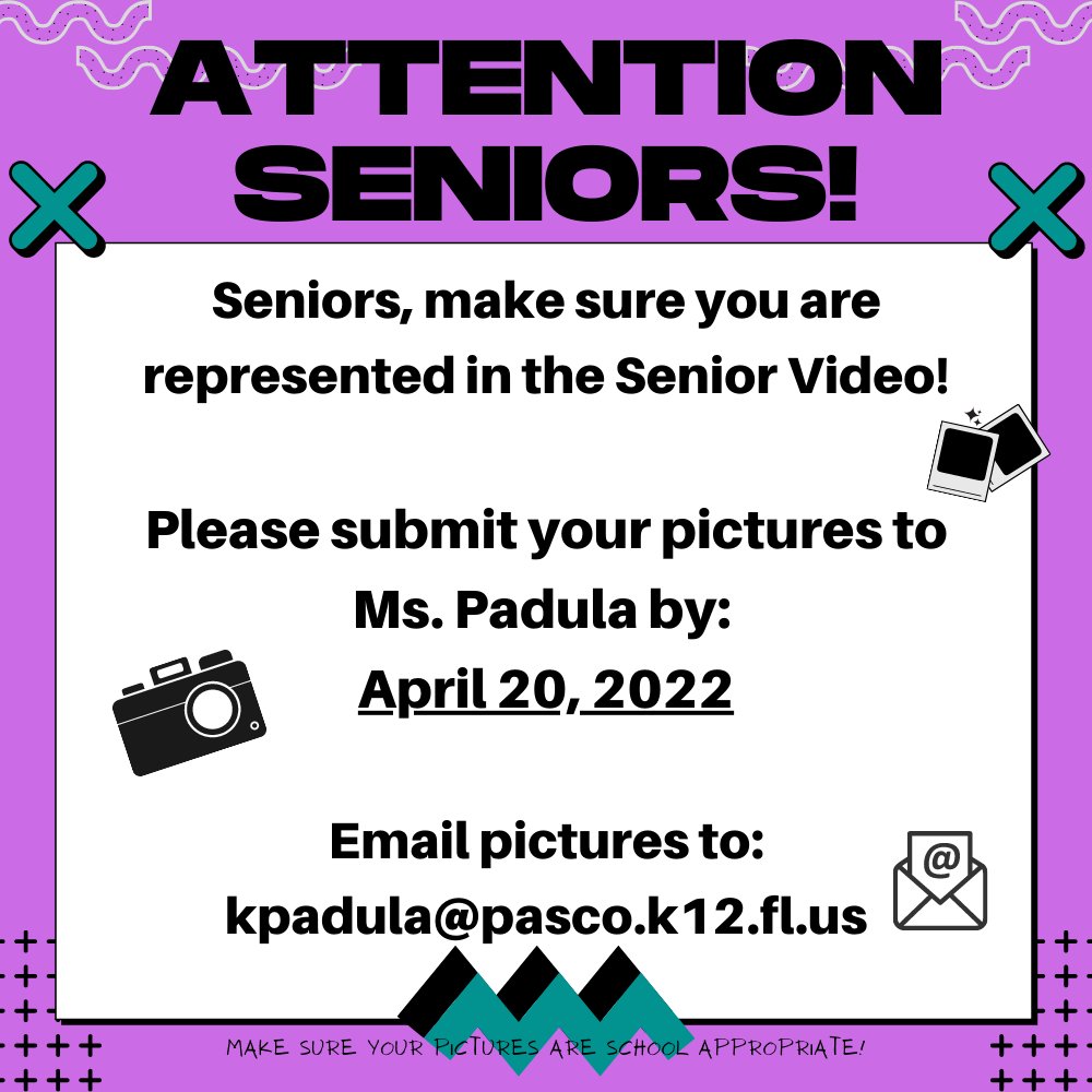 Seniors, make sure you submit your pictures today! <a href="/TheCoyoteWay/">CypressCreek</a>