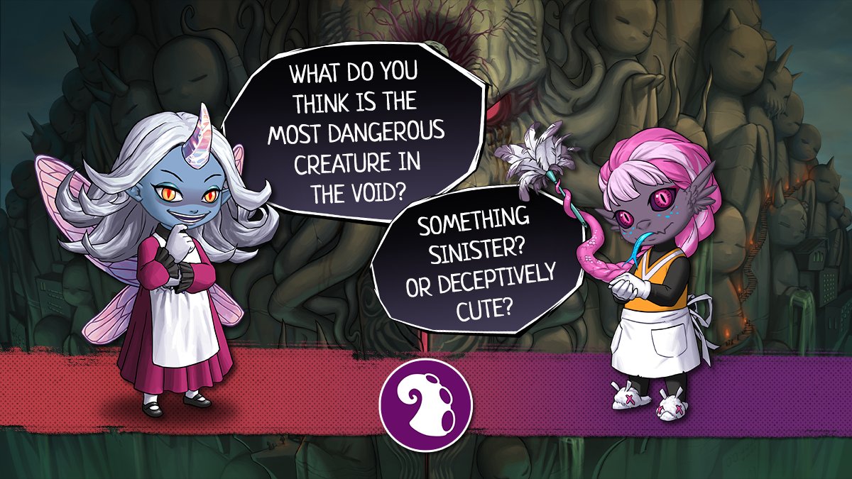 devikins_game's tweet photo. Time for the first contest post-release!

Write in the comments below what you think the most dangerous creature in the Void would be!

...A killer rabbit, perhaps? 🐇

#devikins #NFTGiveaway https://t.co/Wf5QJ8l9Ua