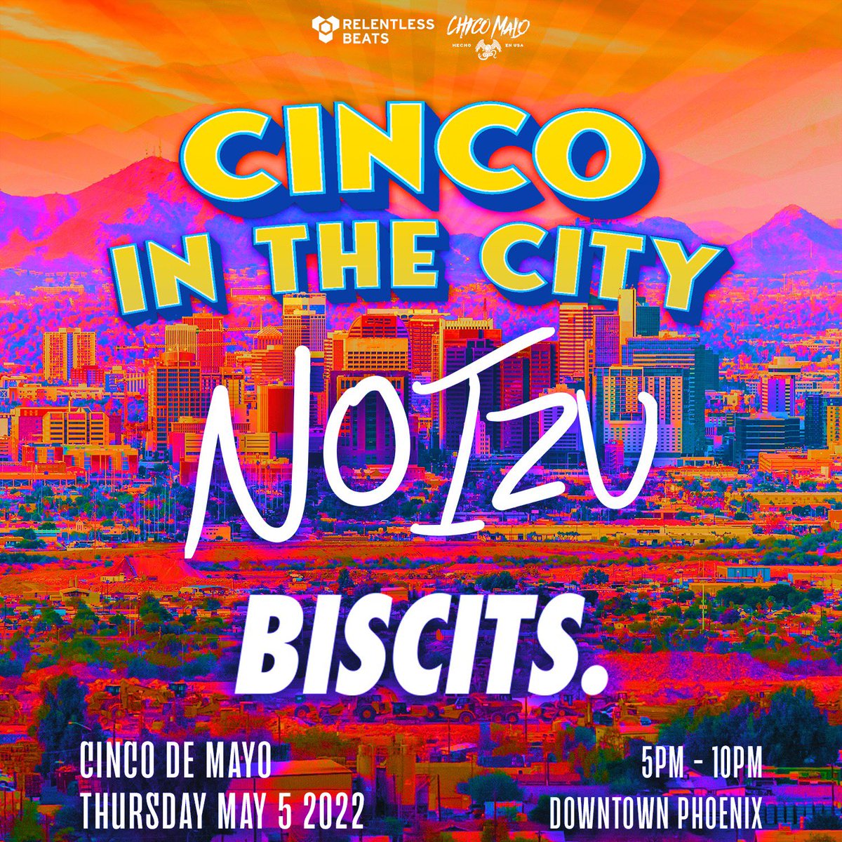 RelentlessBeats's tweet image. Noizu is about to be throwing himself into our hearts when he takes over Downtown Phoenix for Cinco In The City ❤️‍🔥❤️‍🔥 Want to win a ticket?

🕺🏼RT this post, tag 3 friends + comment why ya wanna win, must be following @relentlessbeats 

🎟 Or lock in tix at relentlessbeats.com
