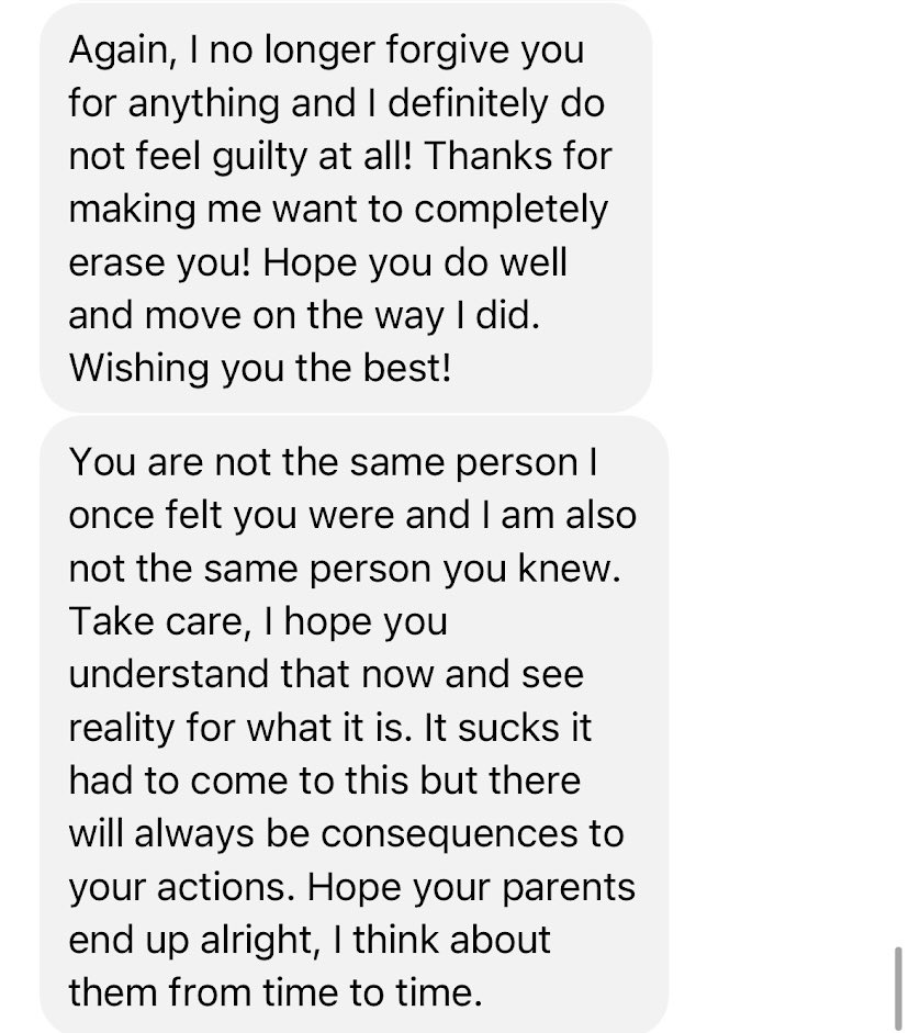 ryanchxw's tweet photo. Show literally the rest of the screenshots you post bro this is why ur shit didn’t fly in court. Constantly faking texts and faking contexts to prove a point. Wait so how did you prove involvement? Didn’t the judge say you couldn’t assume things you didn’t know? Why do you keep https://t.co/3glESTQzhz