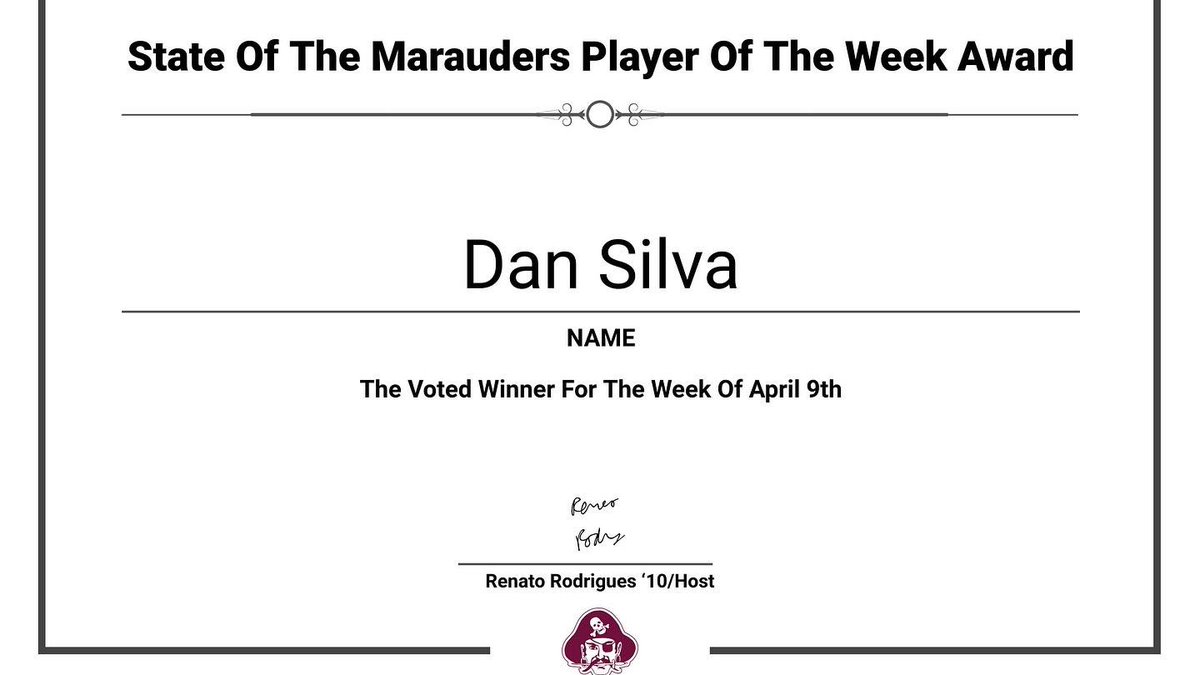 We want to congratulate this week’s Marauder Player Of The Week Award Winner…… From The Volleyball Team: Senior Dan Silva!

Thank you to all who voted and stay tuned for the next Marauders Player Of The Week Award, in which the candidates will be revealed later on today!