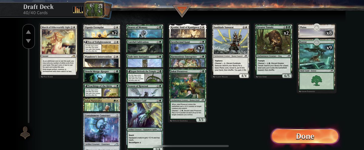 Still learning how to draft this format. 

What would you rank my deck out of 10? 

#magicthegathering #kamigawa #limited