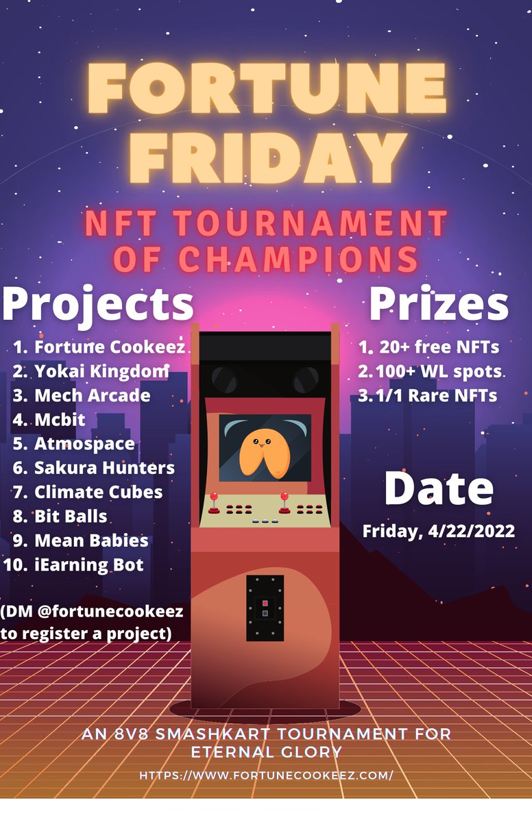 Are you ready for the most legendary SmashKart tourney the NFT world has ever seen? This Friday, there will be Legendary projects battling for legendary prizes!!!

✅Like❤️
✅Retweet,🔄
✅Tag the project you are supporting! Whoever gets the most tags will receive a special prize!