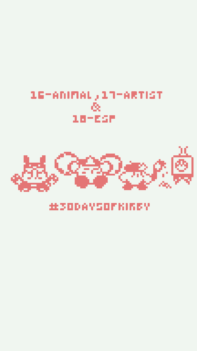 LEOTT_01's tweet photo. #30daysofkirby ! ! ! C: 
Day Sixteen: Animal 
Day Seventeen: Artist
Day Eighteen: ESP✨✨ | #pixelart #Videogame #Monochrome https://t.co/UgGGDcAytj