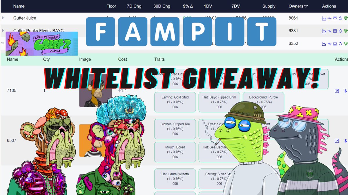 Creepz_Alpha π¦ππ₯ (@creepz_alpha) on Twitter photo π @FampitNFT x <a href="/Creepz_Alpha/">Creepz_Alpha π¦ππ₯</a> π
We are giving away 10 WL spots for
@FampitNFT Tool to track your NFT gains
To enter:
1οΈβ£ Follow <a href="/Creepz_Alpha/">Creepz_Alpha π¦ππ₯</a> , @FampitNFT
2οΈβ£ Like + RT
3οΈβ£ Tag 3 friends
Winners chosen in the next 24hrs!β°
#NFT #NFTGiveaway π @FampitNFT x <a href="/Creepz_Alpha/">Creepz_Alpha π¦ππ₯</a> π
We are giving away 10 WL spots for
@FampitNFT Tool to track your NFT gains
To enter:
1οΈβ£ Follow <a href="/Creepz_Alpha/">Creepz_Alpha π¦ππ₯</a> , @FampitNFT
2οΈβ£ Like + RT
3οΈβ£ Tag 3 friends
Winners chosen in the next 24hrs!β°
#NFT #NFTGiveaway