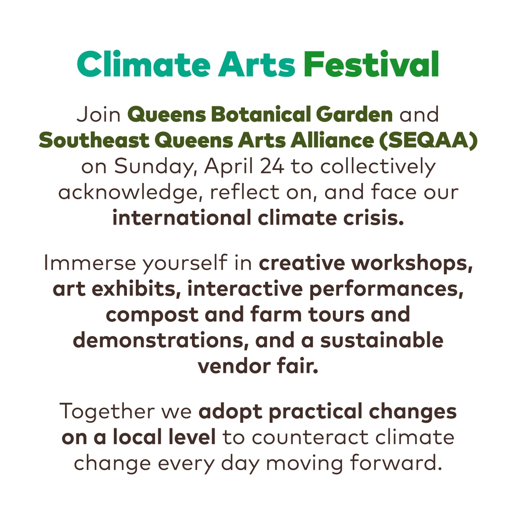 queensbotanicl's tweet photo. 🐝 Meet our busy bees at Climate Arts Festival, next Sun, 4/24! This Earth Month, let's empower the next generation to learn about our rapidly changing environment & adopt practical changes to counteract #climatechange. Included in admission. Register: https://t.co/3XOifWIeDA https://t.co/RngA1nX9IR