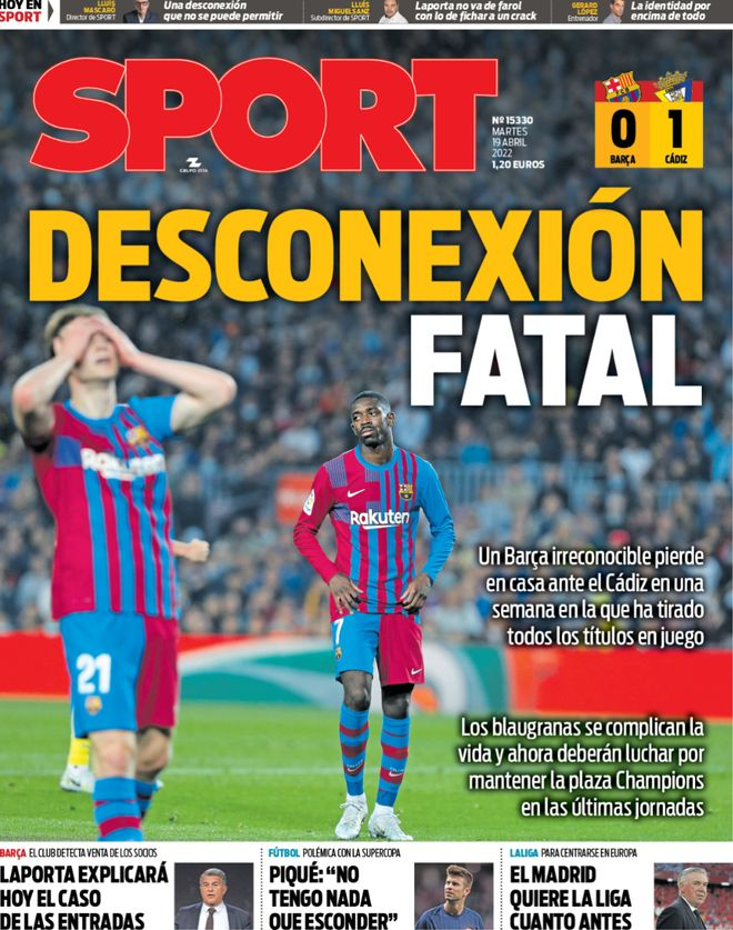 📰 ¡Buenos días! Estas son las #portadas de la #prensa deportiva española de 
#Hoy, 19 de abril. #FelizMartes