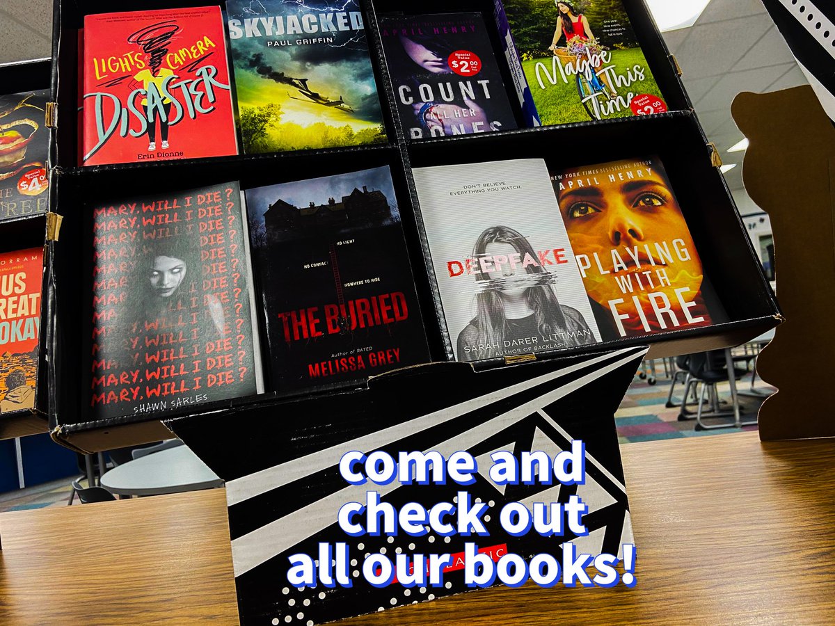 The BOGO Book Fair is here!! Everything is Buy One, Get One FREE!  Photo credit: photographed by Eli G (8th Grade) and edited by Macen D. (8th Grade)