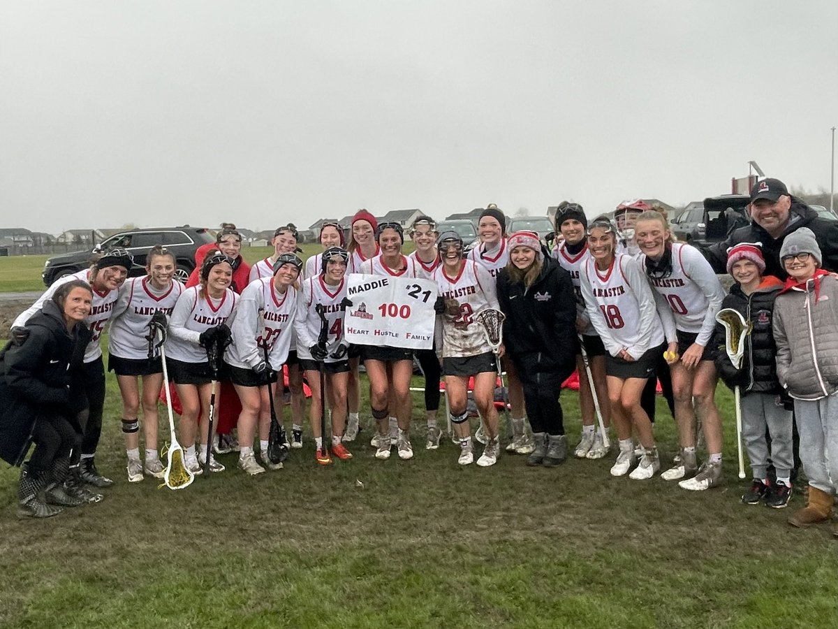 Wet ,messy , freezing  game but we got the win and <a href="/madisonmaciagg/">madison maciag</a> hit 100 career goals !!!! Congrats girl  ! We are so proud ❤️🖤🥍 <a href="/LHS_Athletics1/">Lancaster Athletics</a> <a href="/bufnewspreptalk/">BuffaloNewsPrepTalk</a> <a href="/LancasterCSD/">Lancaster Schools</a>