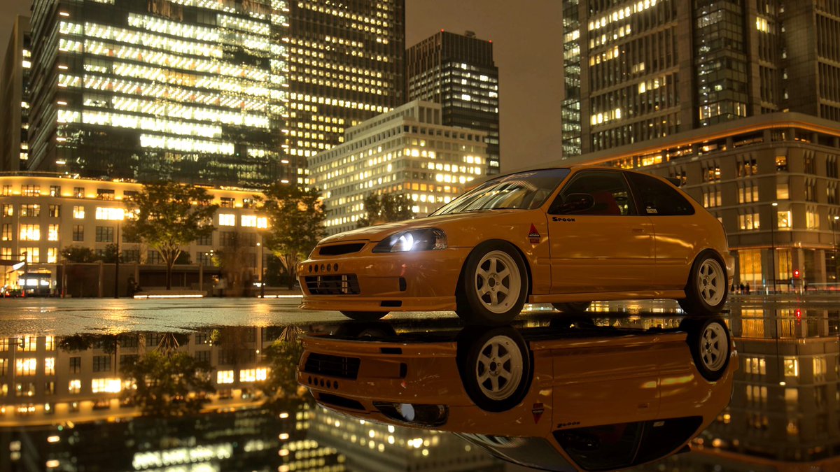 gizmo_kun__'s tweet photo. Some new shots of my irl car. Just wish I could change a couple things and it would be perfect. #GranTurismo7 #PS5 #Honda #Civic #b16a2 https://t.co/VjqvoeiYs6