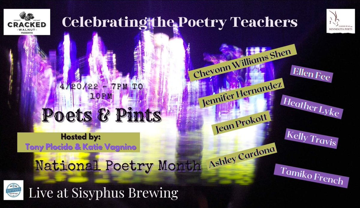 Some things are worth staying up past 8:30 PM for...

Come celebrate poetry teachers with us <a href="/SisyphusBrewing/">Sisyphus Brewing</a>! 📚🎙💛

#writerslife #poetry #mnpoet