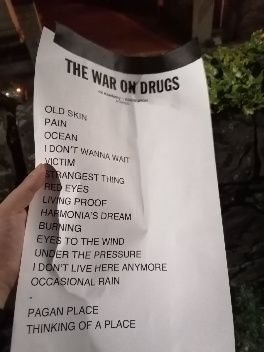 _lauracain's tweet image. The War on Drugs setlist from tonight #cornexchange #02academy