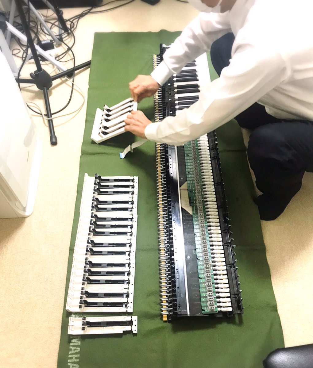 GRACE_RI_VOCAL's tweet image. レッスンルームの
キーボード修理中🎹
固定の音が出なくなりました。
埃や水分でなるみたいですね💦

大事なキーボード。
大切に使わねば！💫
　
#Grace_Ri_Vocal
#Vocallesson