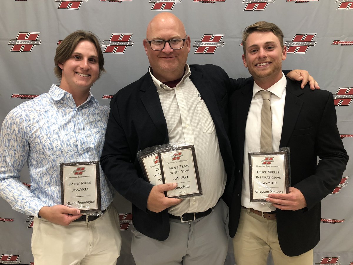 Reddie Baseball took home four awards at the Redspys tonight. Team of the Year, Coach Hooten won Coach of the Year, Greyson Stevens won the Duke Wells Inspirational Award and Blake Pennington won the Kathy Muse Award.   #NoMereBeast
