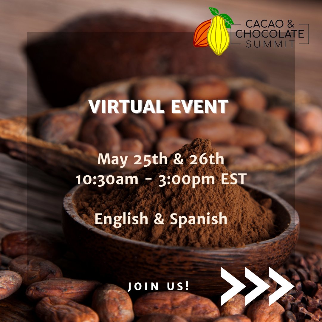 CacaoChocSummit's tweet photo. We are excited to announce our 4th annual Cacao and Chocolate Summit organized each year in partnership with:
@finechocolateindustryassoc @grocersdaughter @rikoltolatam @conexionchocolate

Sponsorship opportunities now open!
.
#finechocolate #sustainable #chocolates #cacaolove https://t.co/nhlbYwQTFQ