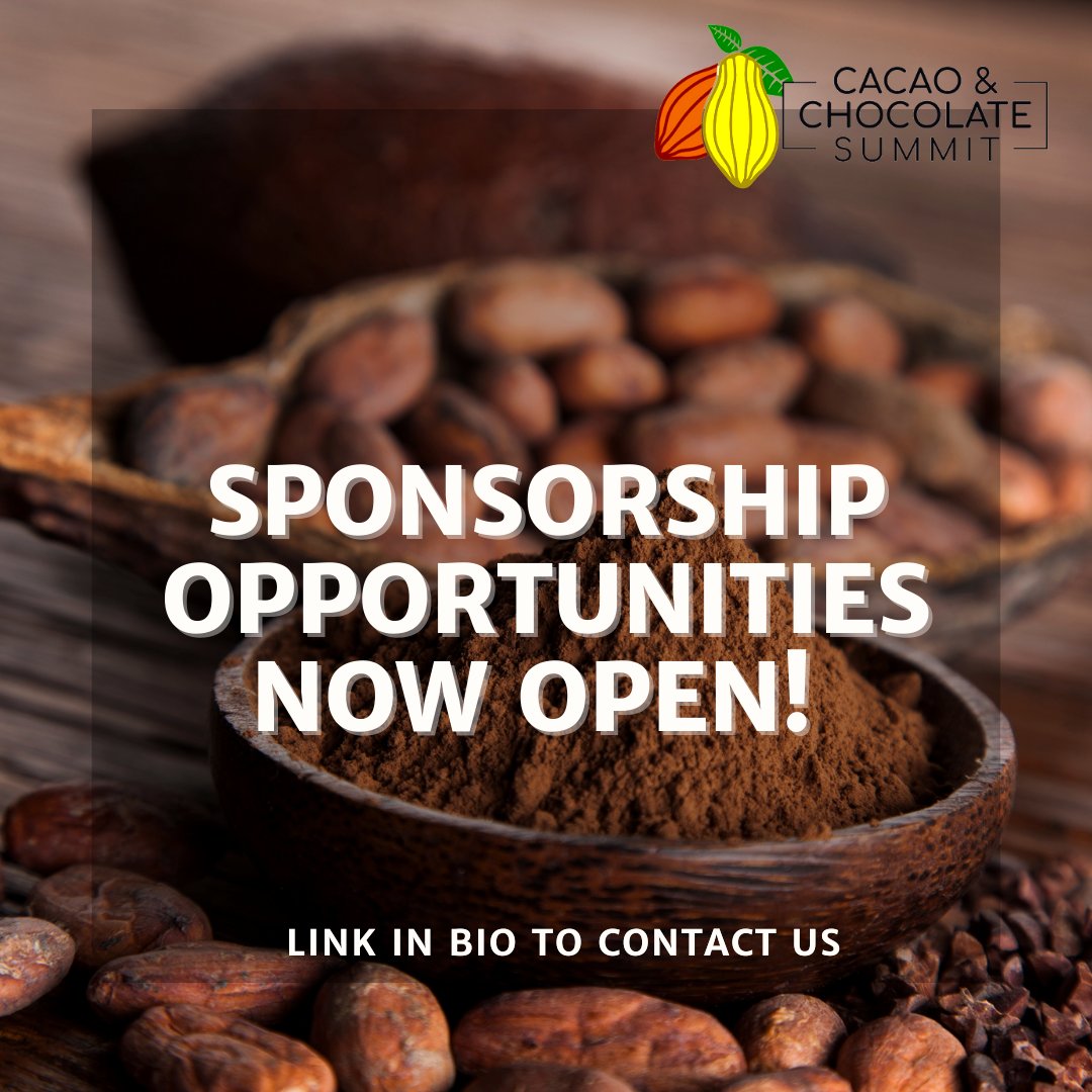 CacaoChocSummit's tweet photo. We are excited to announce our 4th annual Cacao and Chocolate Summit organized each year in partnership with:
@finechocolateindustryassoc @grocersdaughter @rikoltolatam @conexionchocolate

Sponsorship opportunities now open!
.
#finechocolate #sustainable #chocolates #cacaolove https://t.co/nhlbYwQTFQ