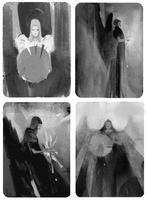 a peek at some of the ideas i originally roughed out for shattered seraph! 