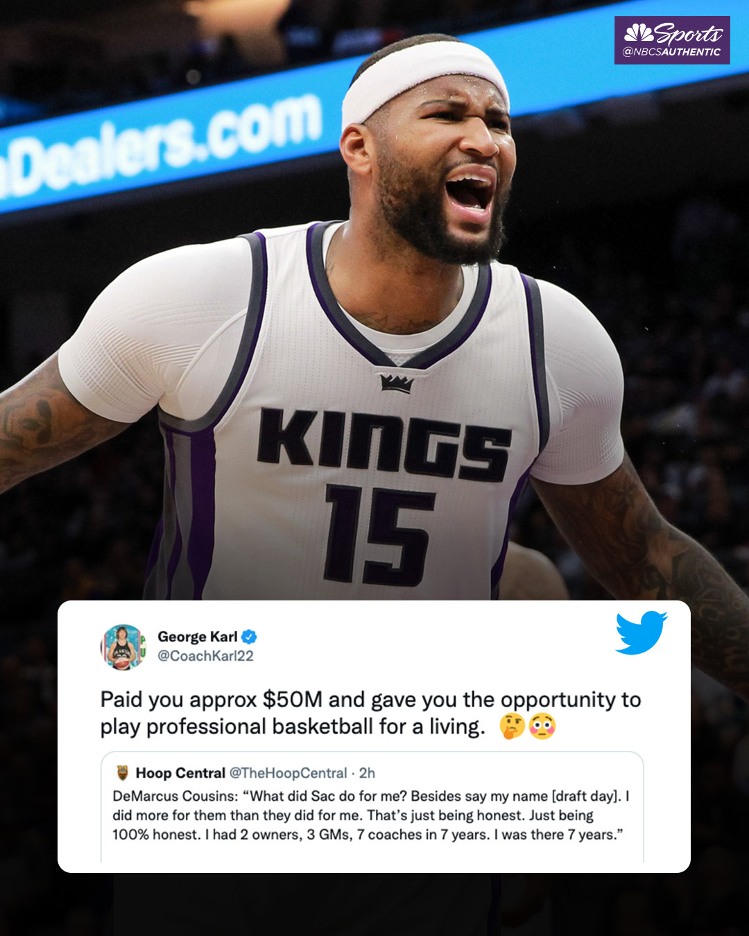 DeMarcus Cousins fed up with rumors about George Karl and Kings, rants  about 'God's plan' – New York Daily News