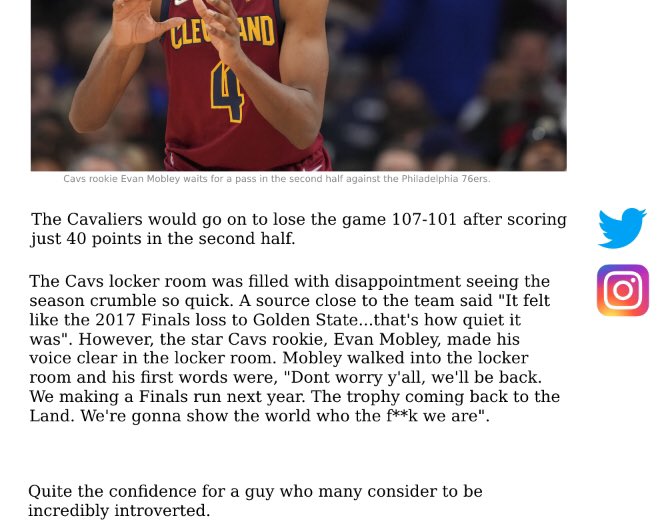 Cavs rookie Evan Mobley had some confident words after losing to the Hawks in the play-in game.

😳