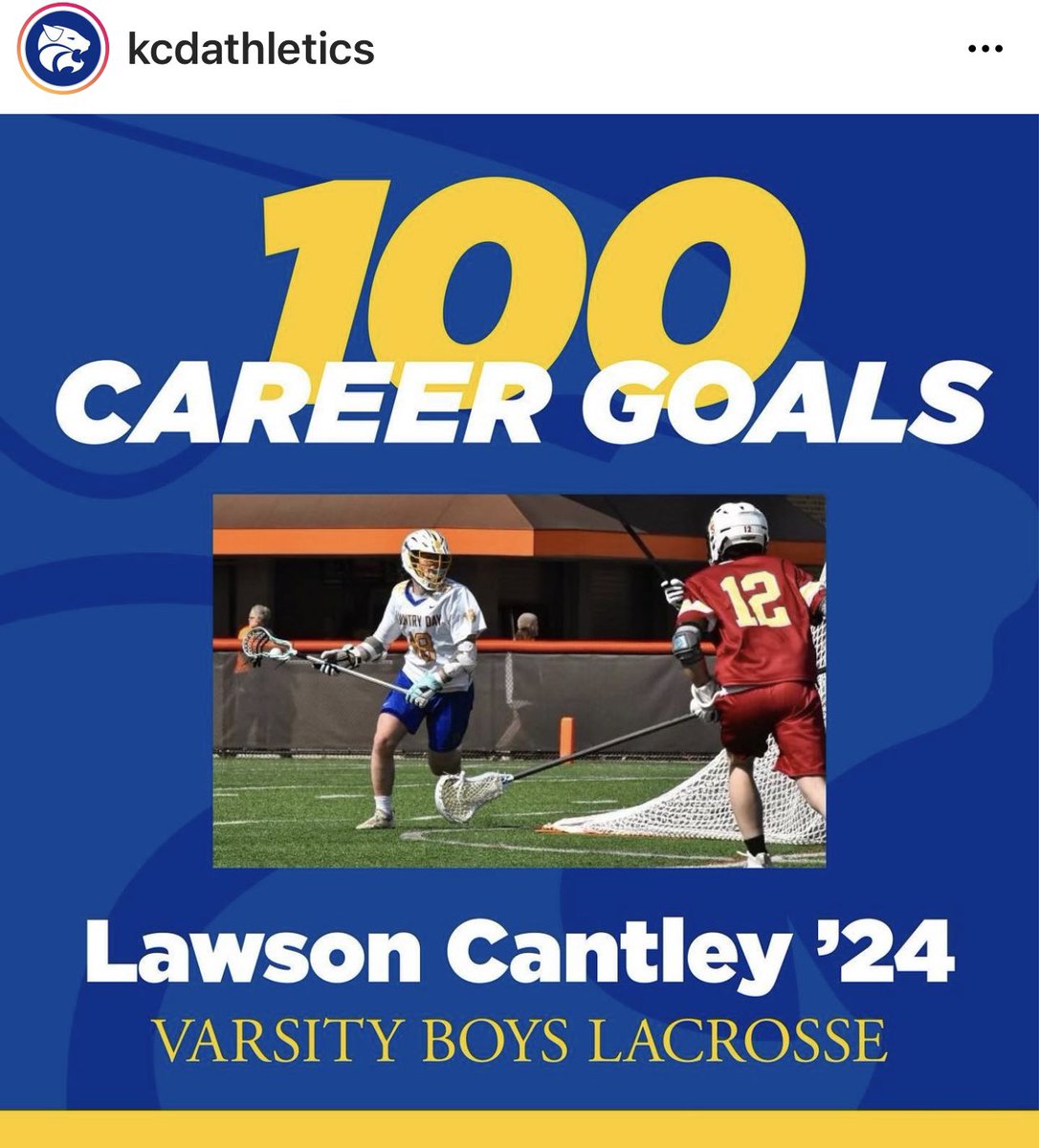shawn_can's tweet photo. Congrats to @CantleyLawson on hitting a big milestone. And Sarah Beth recorded her 100th goal for the girls varsity the same weekend. Let’s go! #WeAreKCD @KYLaxNews @L4Lacrosse https://t.co/AvIhYx9vI2